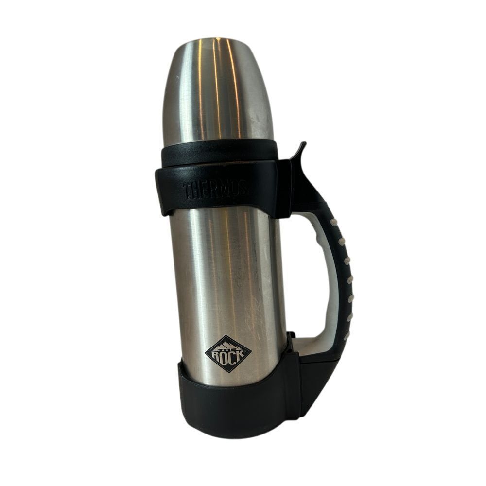 Thermos The Rock Vacuum Insulated 1 Liter Bottle, stainless‎ steel/black 1.1 qt